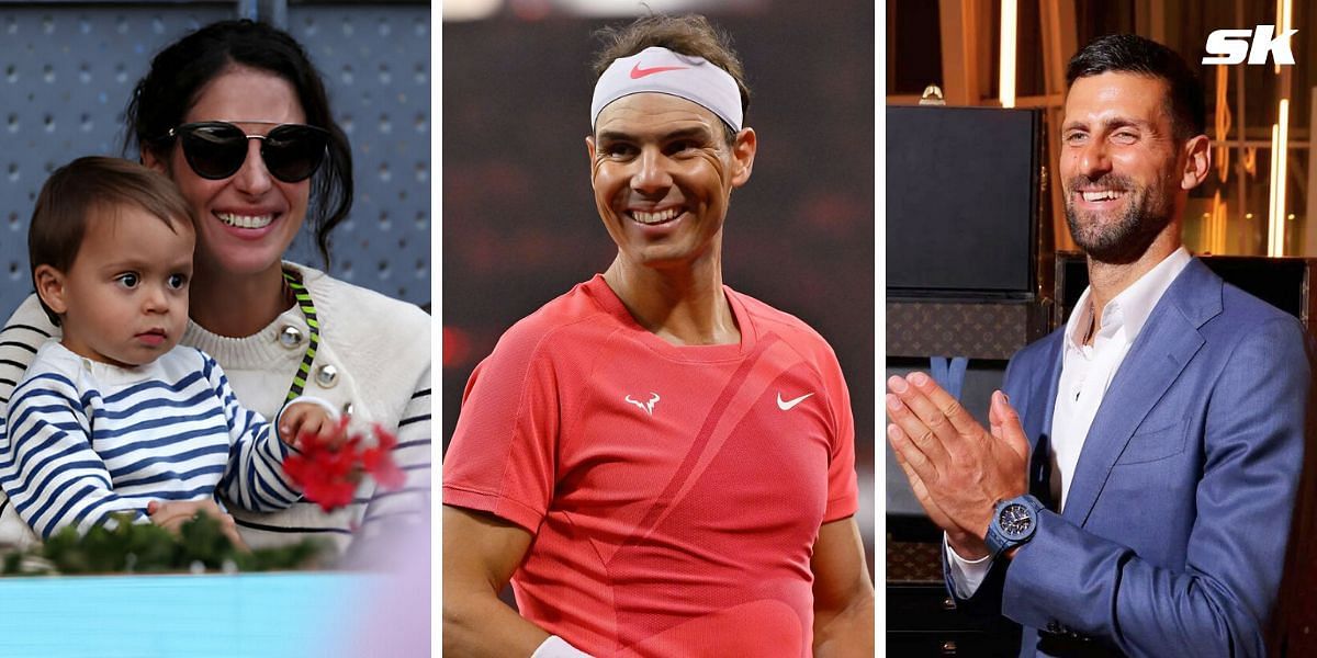 (Left to Right) Rafael Nadal and family, Novak Djokovic (Source: Getty Images)