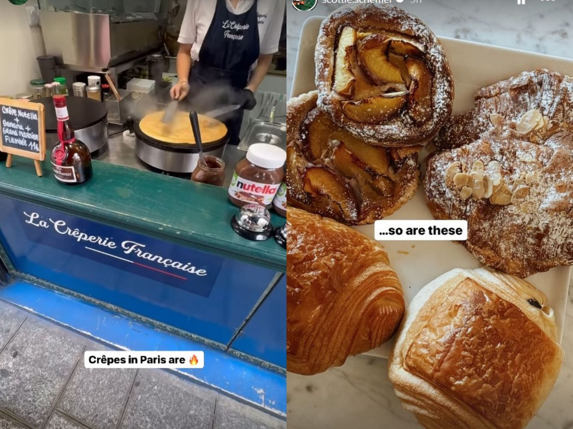 Scottie Scheffler shares pictures of French delicacies in Paris (Image via IG@Scottie.Scheffler)