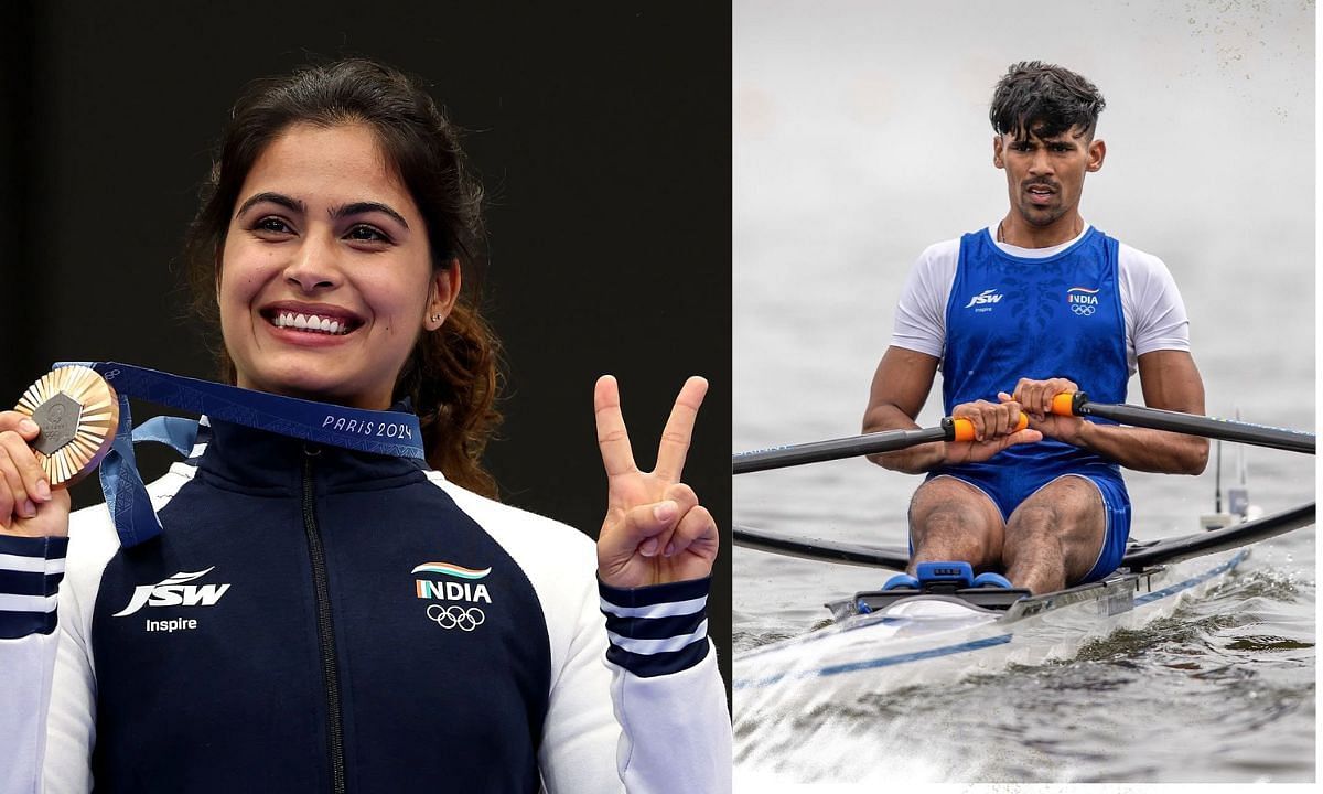 मनु भाकर और बलराज पंवार (Photo Credit - Getty/@balraj_rowing) 