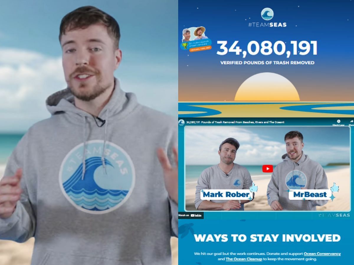 MrBeast reveals removing 34 million pounds of trash from seas (Image via Teamseas.org)