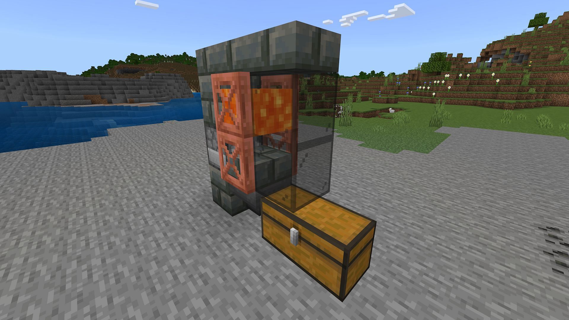 The farm&#039;s finished kill box (Image via Mojang Studios)