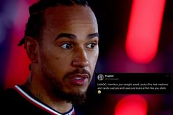 "Lewis Hamilton just looks at Lando Norris like, you idiots": Fans react to Mercedes driver being shocked at McLaren's strategy in F1 British GP