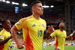 Real Madrid legend Luka Modric reacts as James Rodriguez rolls back the years for Colombia at Copa America 2024