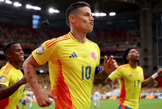 Real Madrid legend Luka Modric reacts as James Rodriguez rolls back the years for Colombia at Copa America 2024