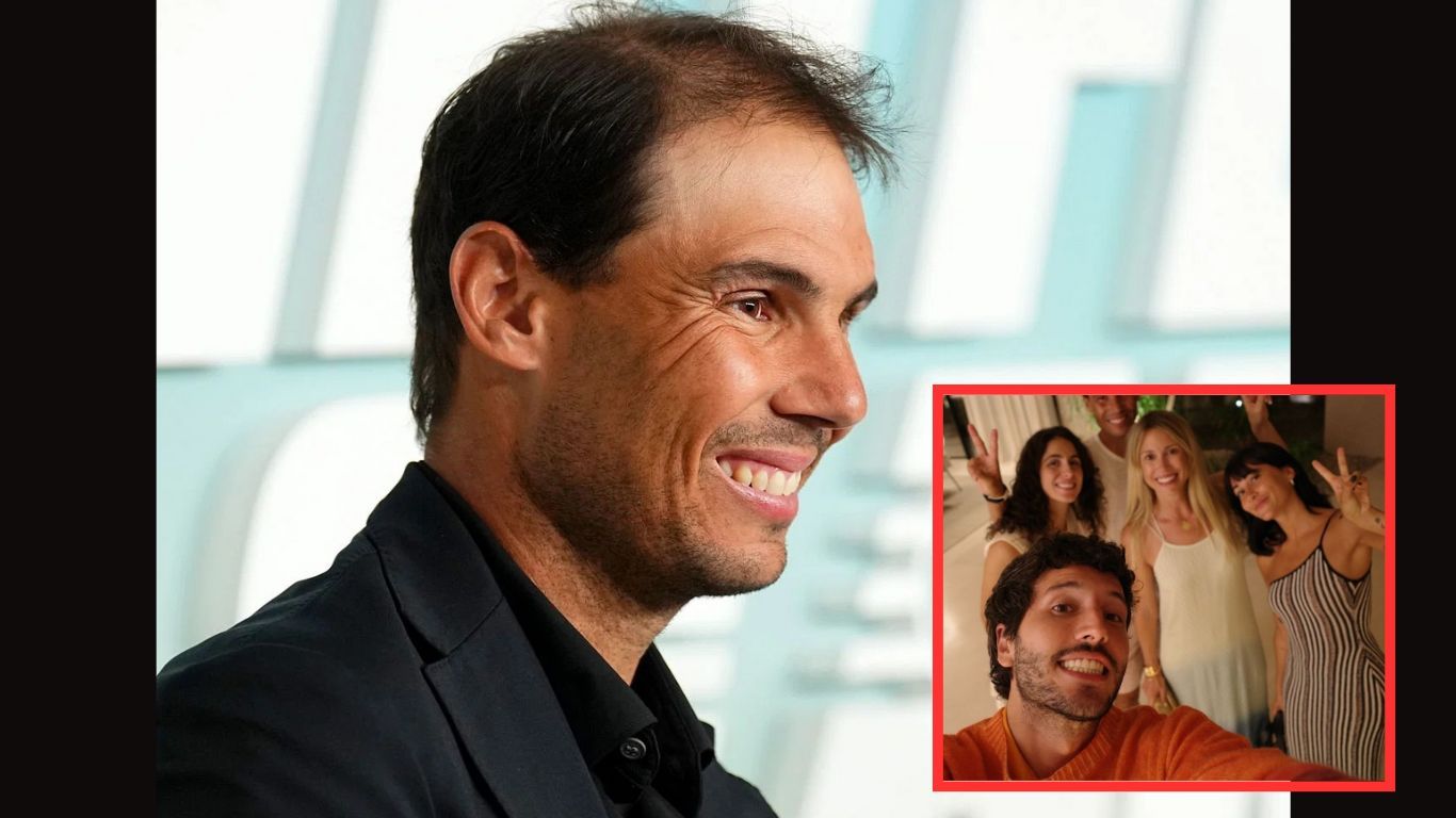 Rafael Nadal and wife Maria Francisca Perello, sister Maribel, Sebastian Yatra, Aitana (inset)