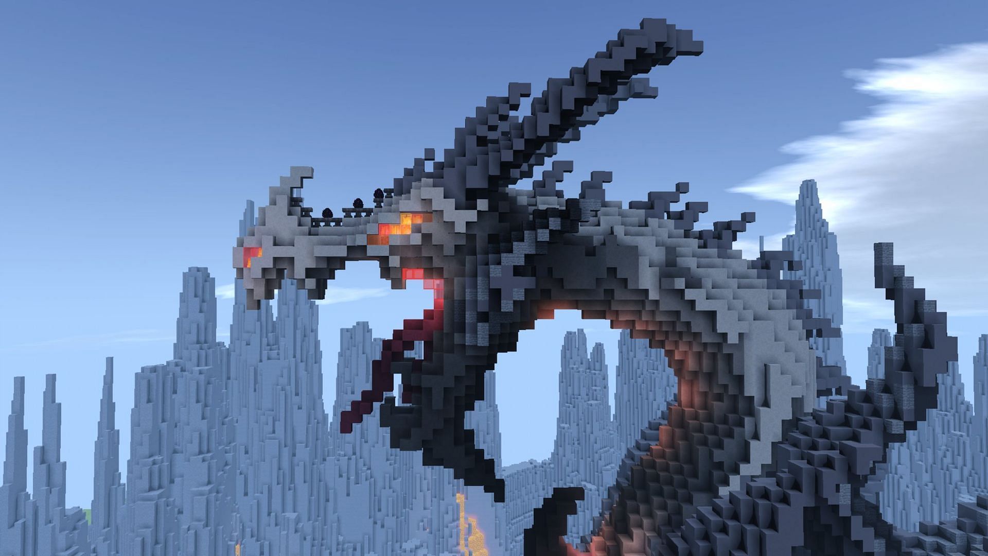 A large, detailed dragon statue (Image via potomy2/X)