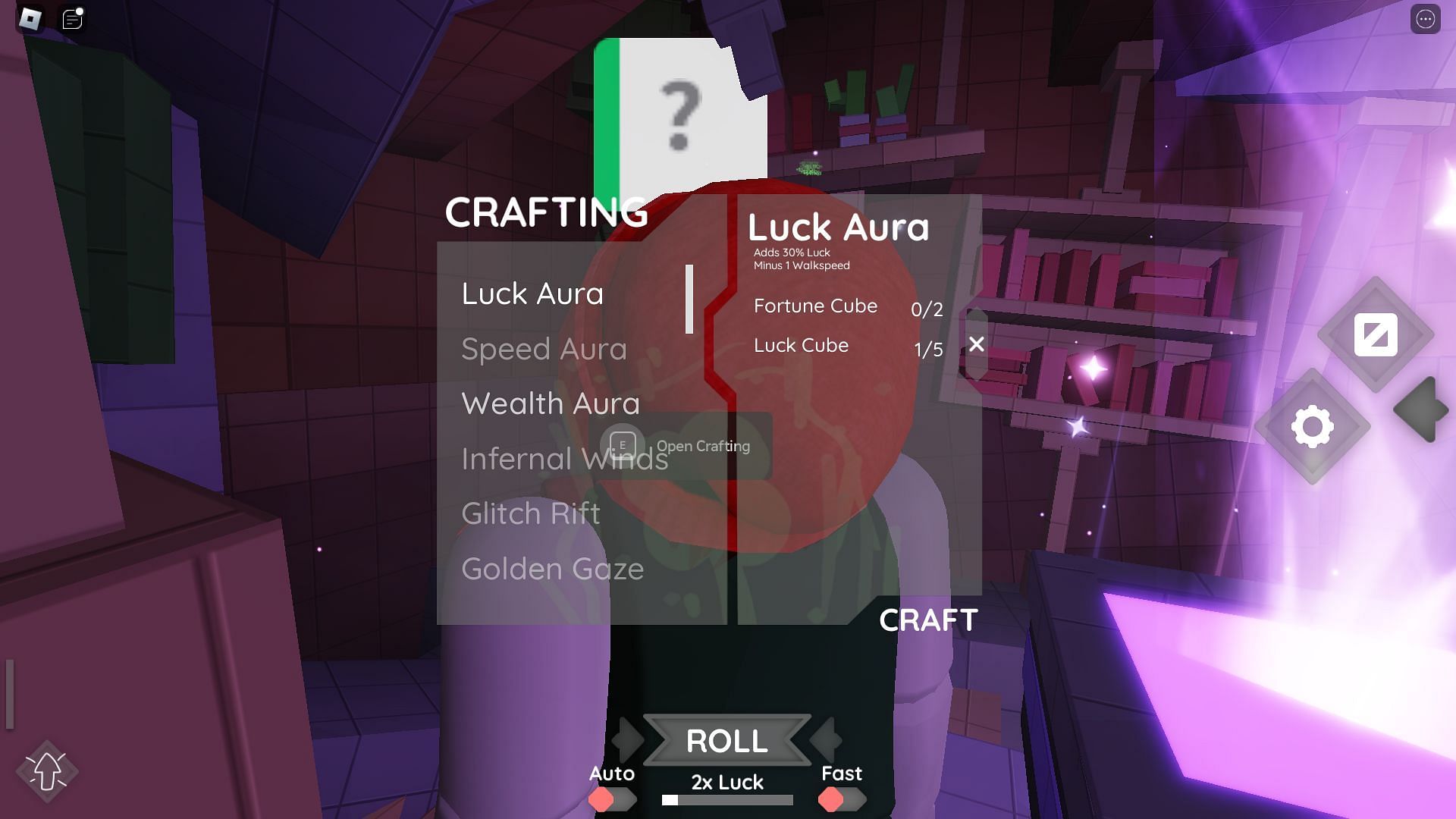 The Crafting menu (Image via Roblox)