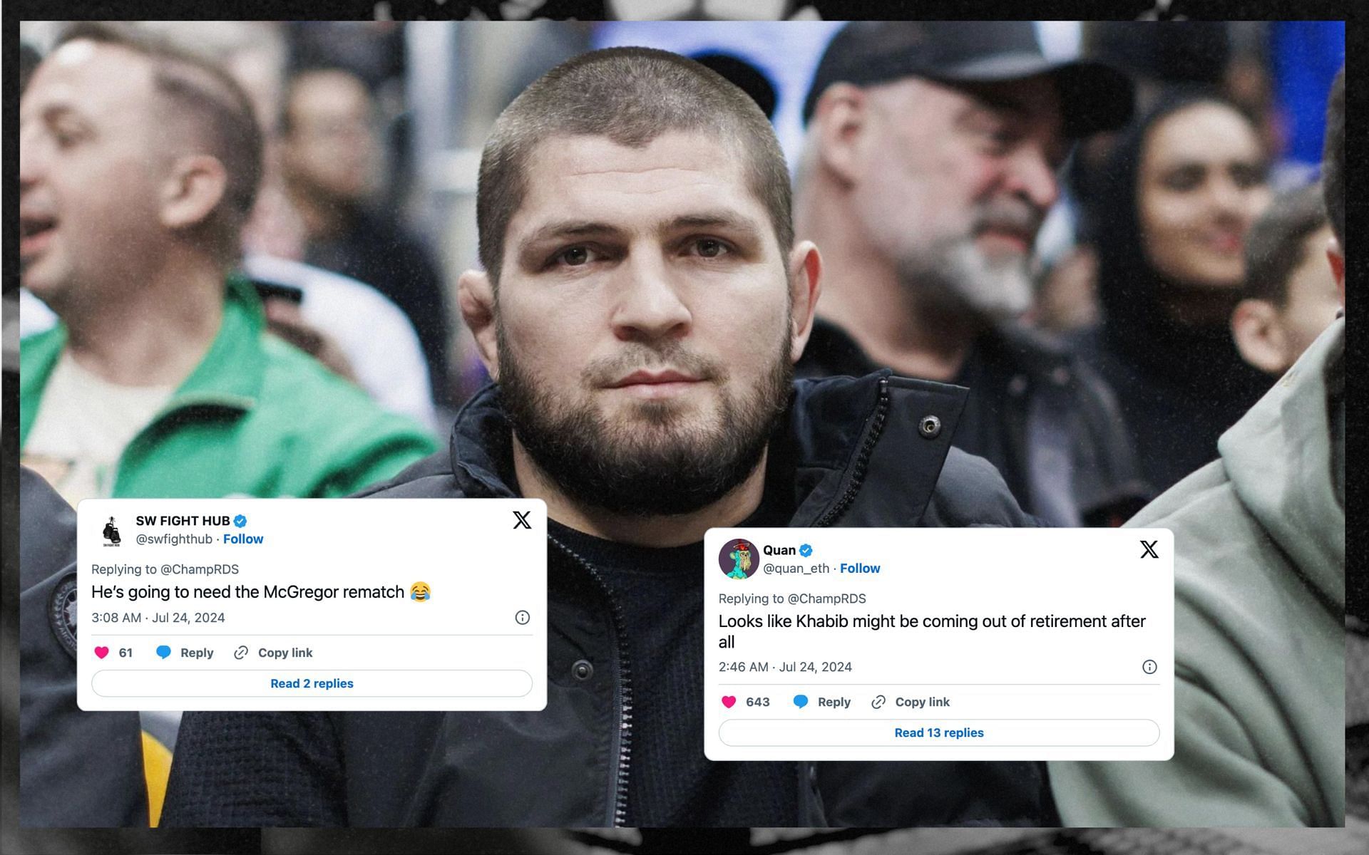 Fans react to the recent legalities faced by Khabib Nurmagomedov leading to seizure of assets worth $900,000. [Image courtesy: Getty Images]