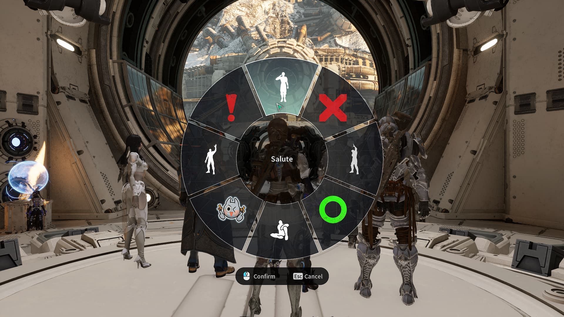 The emote wheel in The First Descendant (Image via Nexon)