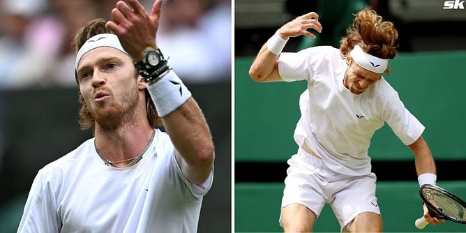 "I wouldn’t have done it if I could hit on the ground, but we aren't allowed": Andrey Rublev blames Wimbledon for self-harming racket smash in 1R loss