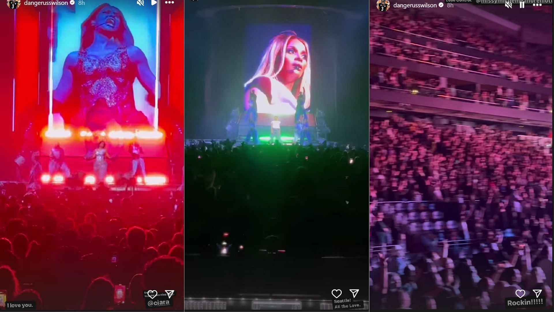 Russell Wilson hypes wife Ciara Wilson&#039;s concert show in Seattle (Image credit: @dangerrusswilson IG)