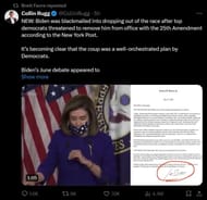 Brett Favre reposted Colin Rugg's post on Joe Biden's decision