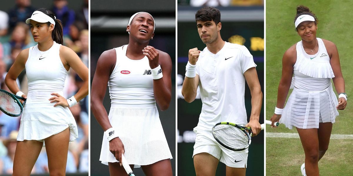 (L-R) Emma Raducanu, Coco Gauff, Carlos Alcaraz, Naomi Osaka. (Source: GETTY)