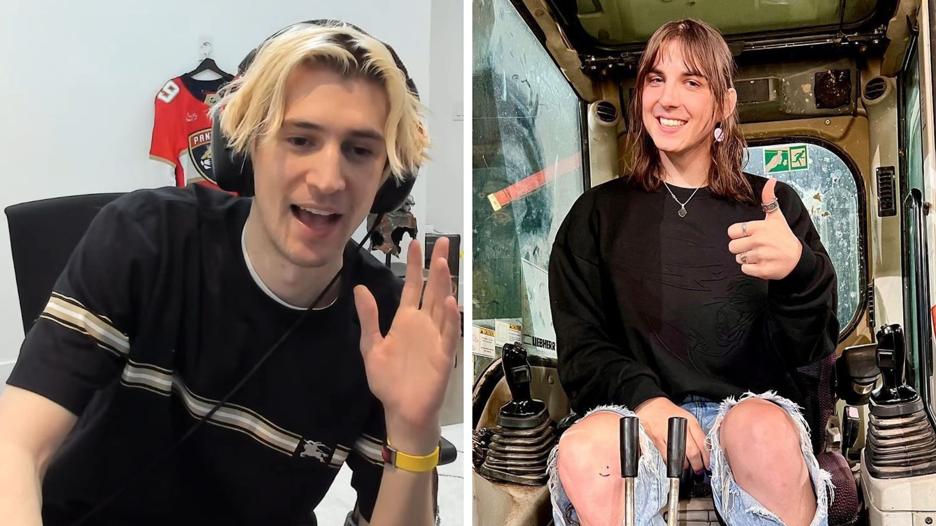 xQc blasts Ava Kris Tyson after she addresses grooming allegations (Image via xQc Clips/YouTube, Ava Kris Tyson/Instagram)