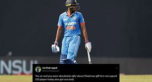 "He's not a good t20 player" - Fans erupt as Shubman Gill registers 10th single-digit score in 16 T20I innings during IND vs ZIM 2nd T20I