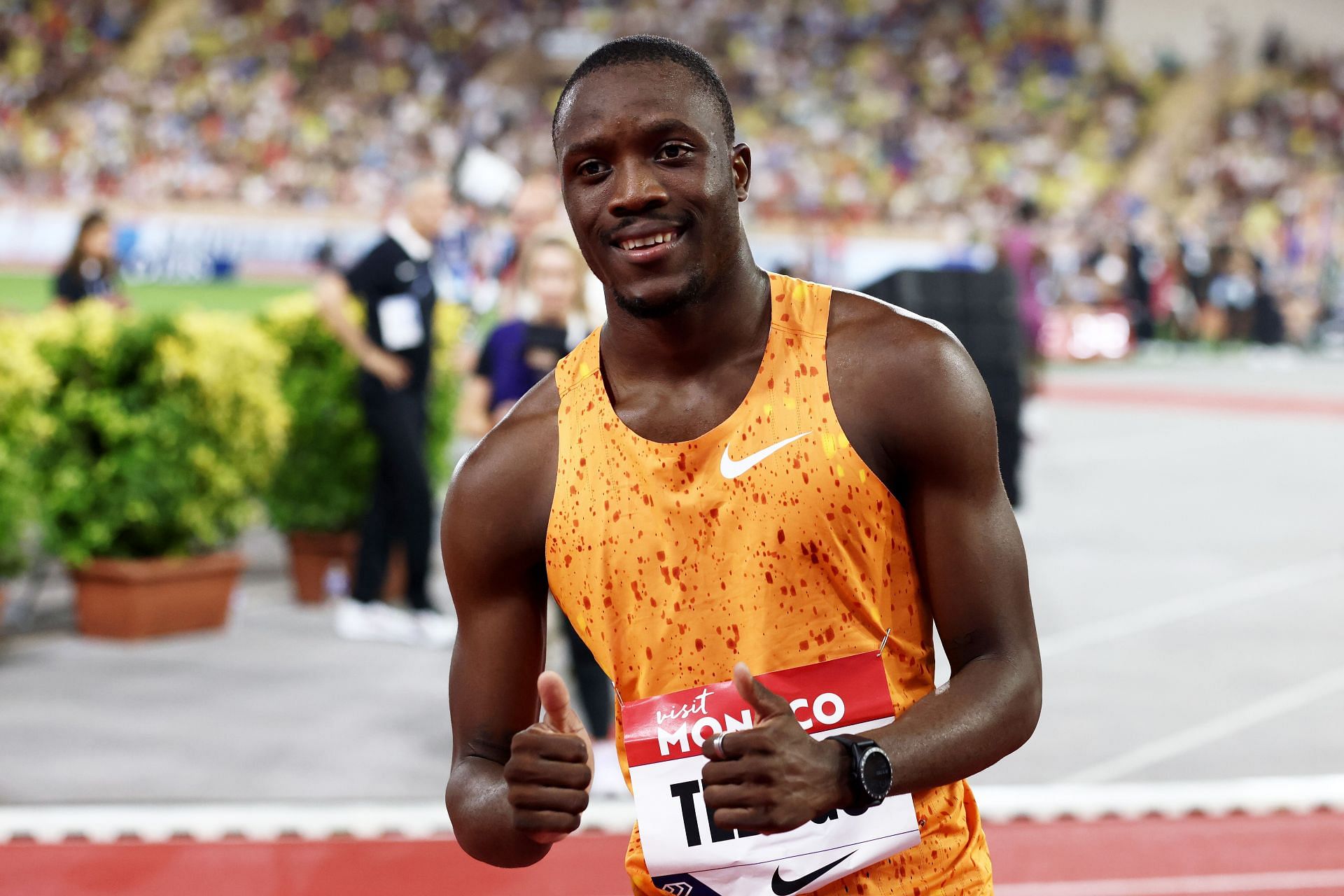 Letsile Tebogo at the 2024 Diamond League Monaco (Photo by Francesco Scaccianoce/Getty Images)