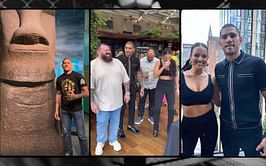 WATCH: Alex Pereira celebrates birthday in NYC with Nina-Marie Daniele and Glover Teixeira
