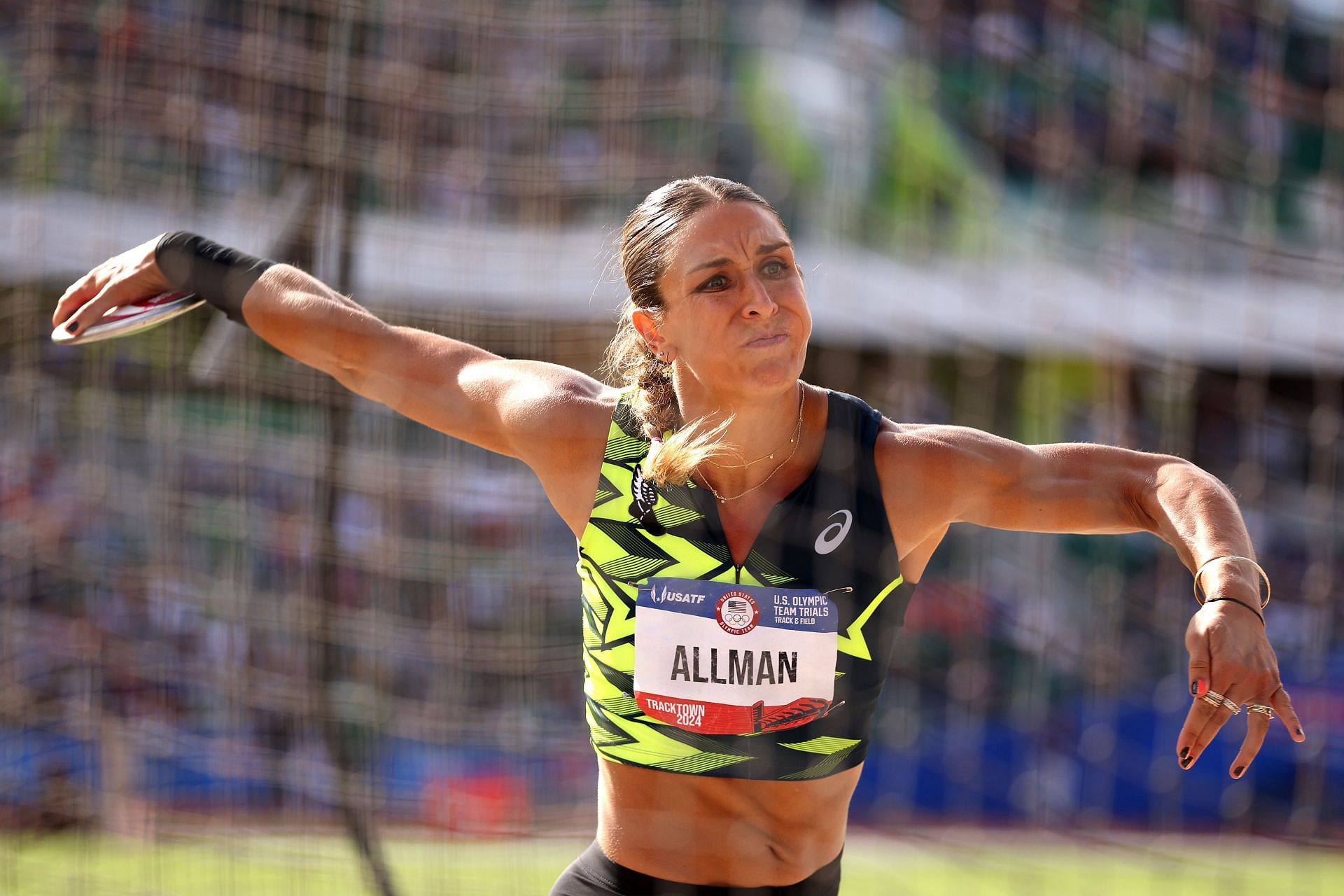 Valarie Allman competing at the U.S. Olympic Track and Field Trials 2024 [Image Source: Getty]