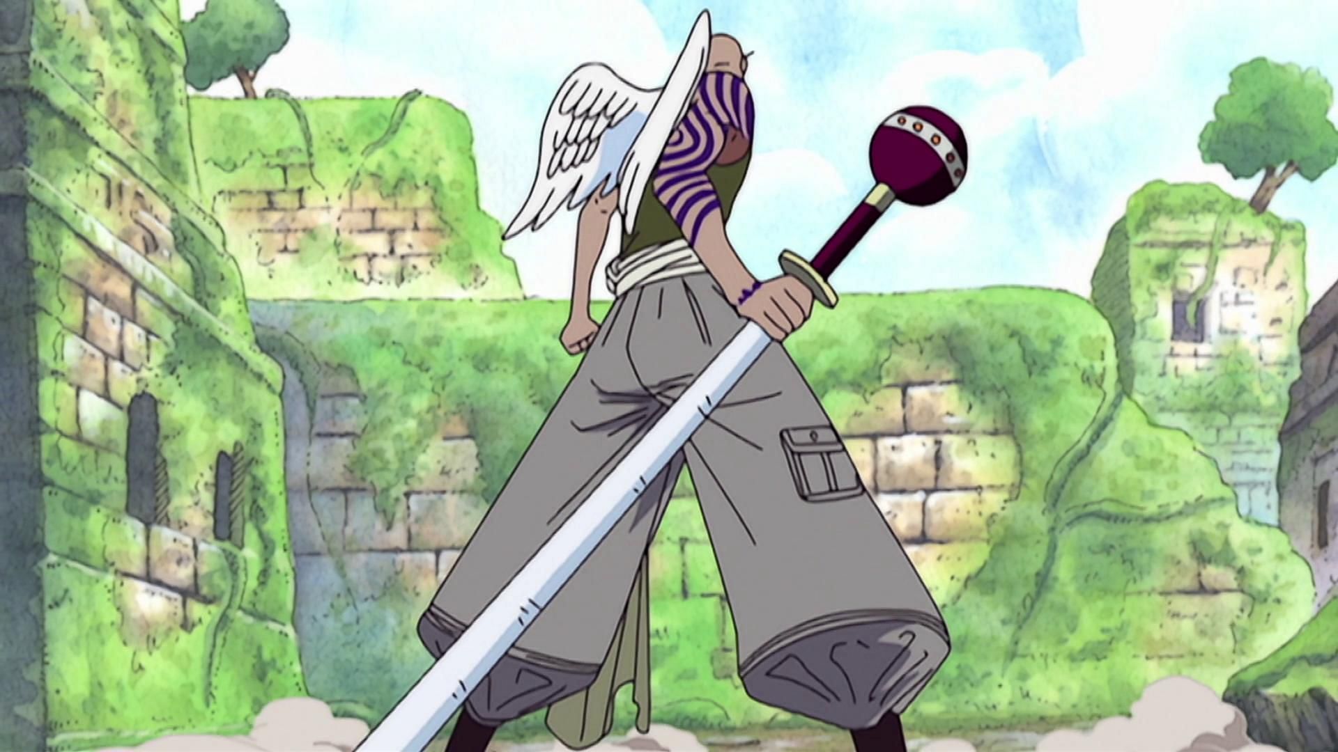 Ohm wielding Eisen Whip in One Piece (Image via Toei Animation)