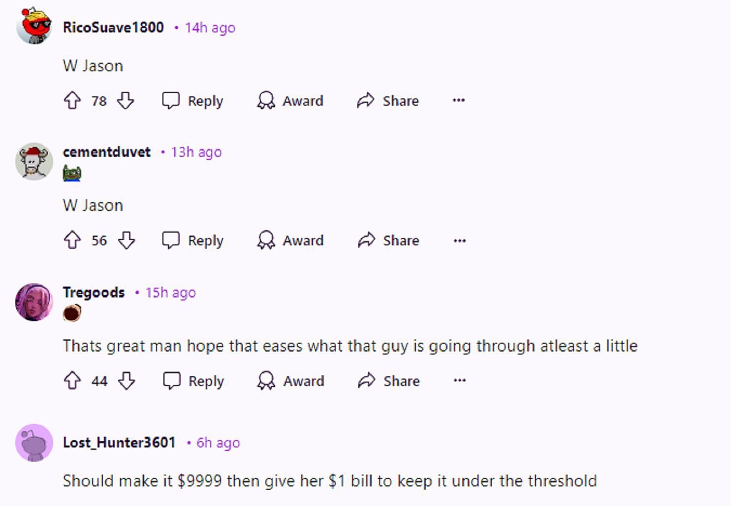 Fans react to Jason donating $10K to a cancer patient (Image via r/LivestreamFail)