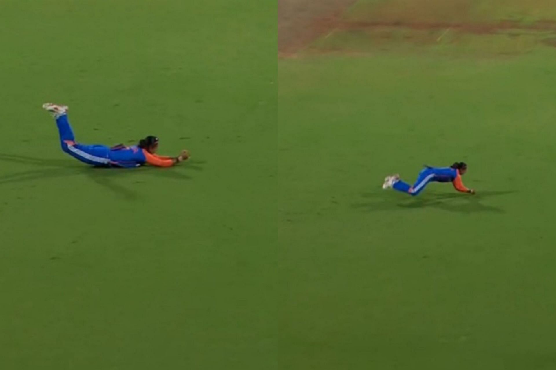 Indian captain Harmanpreet Kaur takes a brilliant catch (Image via Instagram/@indiancricketteam)