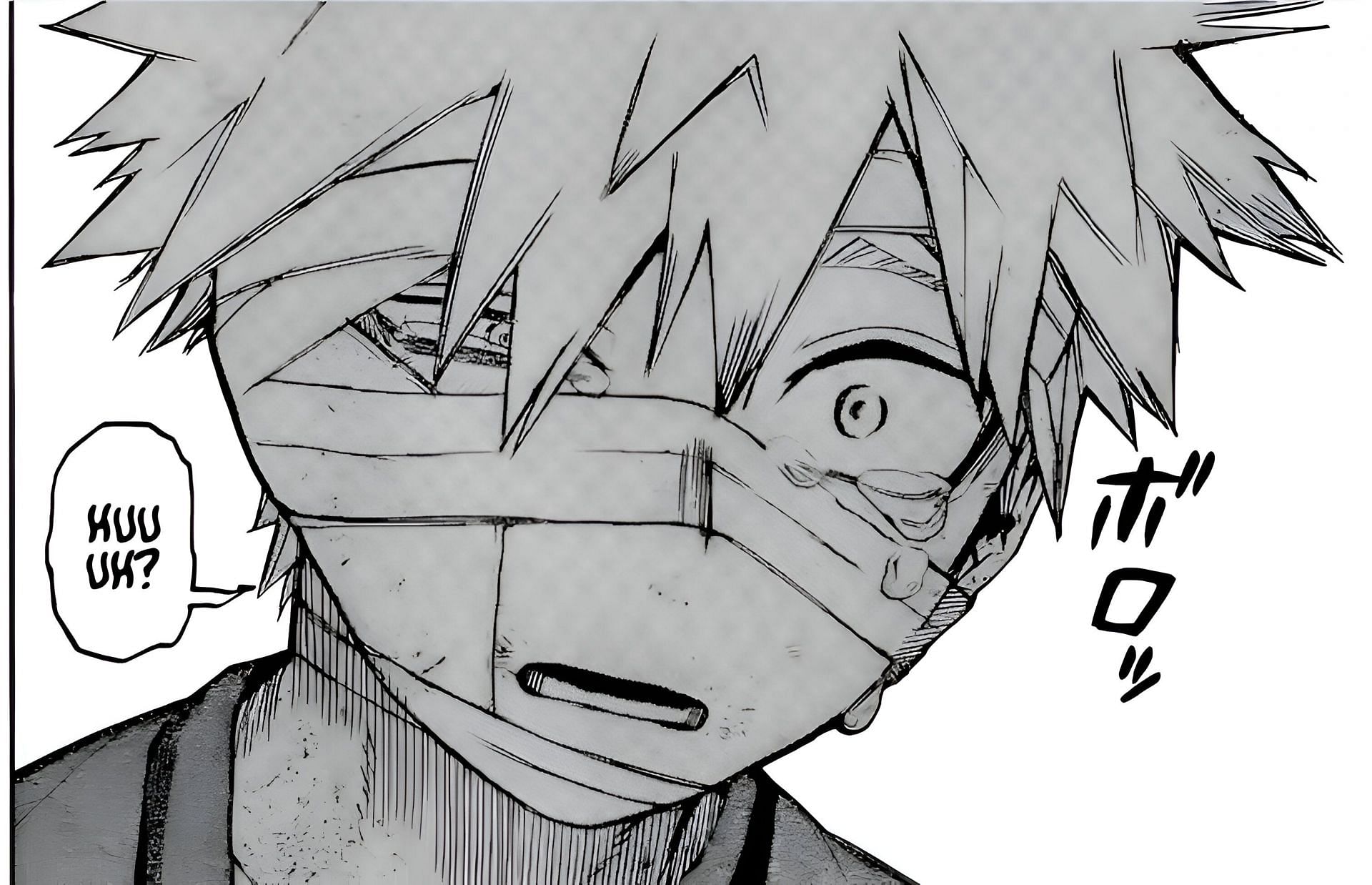 Bakugo after learning about Deku losing his quirk (Image via Shueisha)