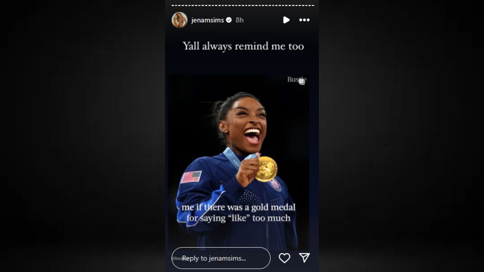 Brooks Koepka’s wife Jena Sims uses Simone Biles gold medal meme in a ...