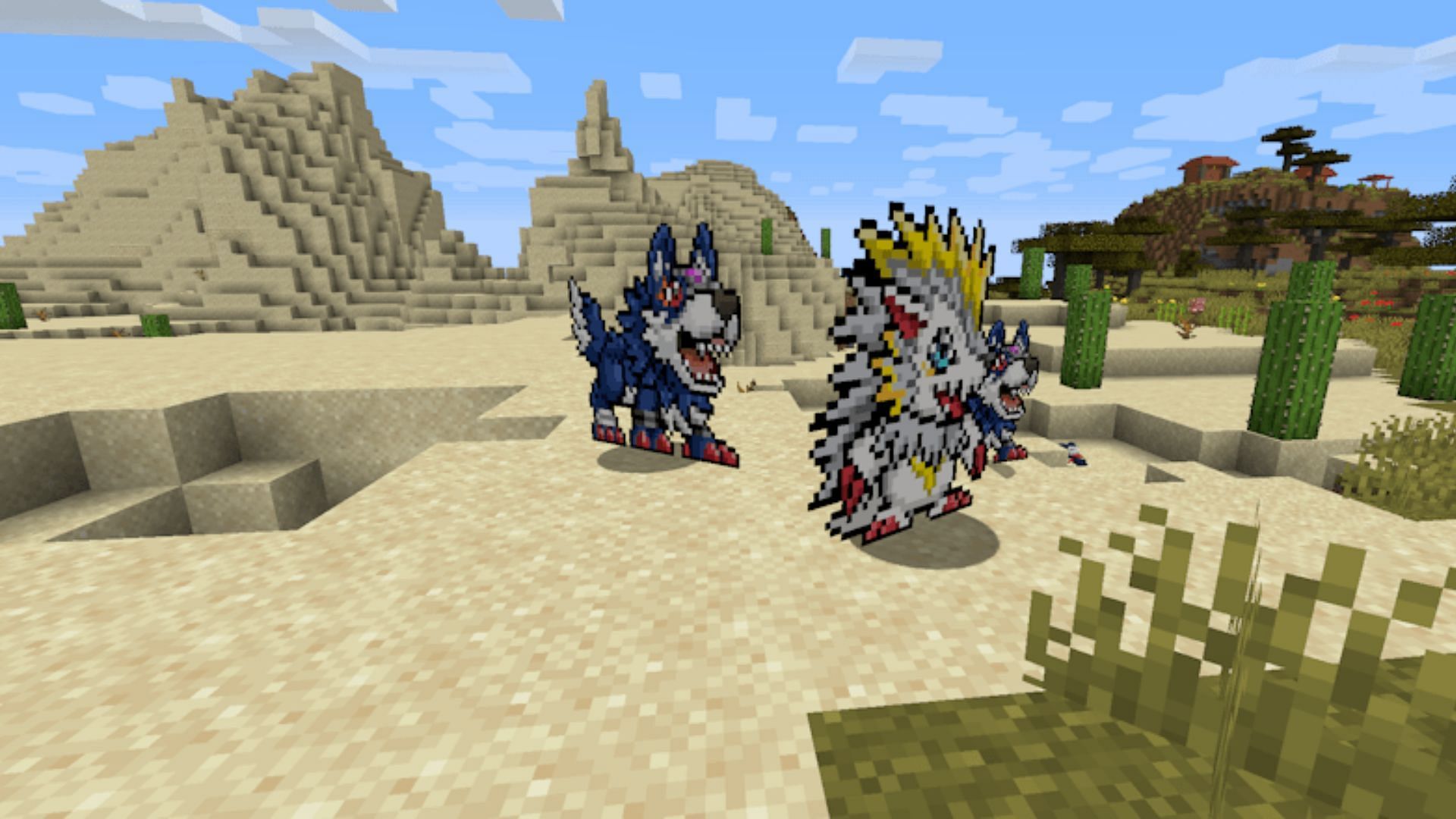 Having the option to see these mobs as 2D sprites is quite neat (Image via CyanGenesis/CurseForge)