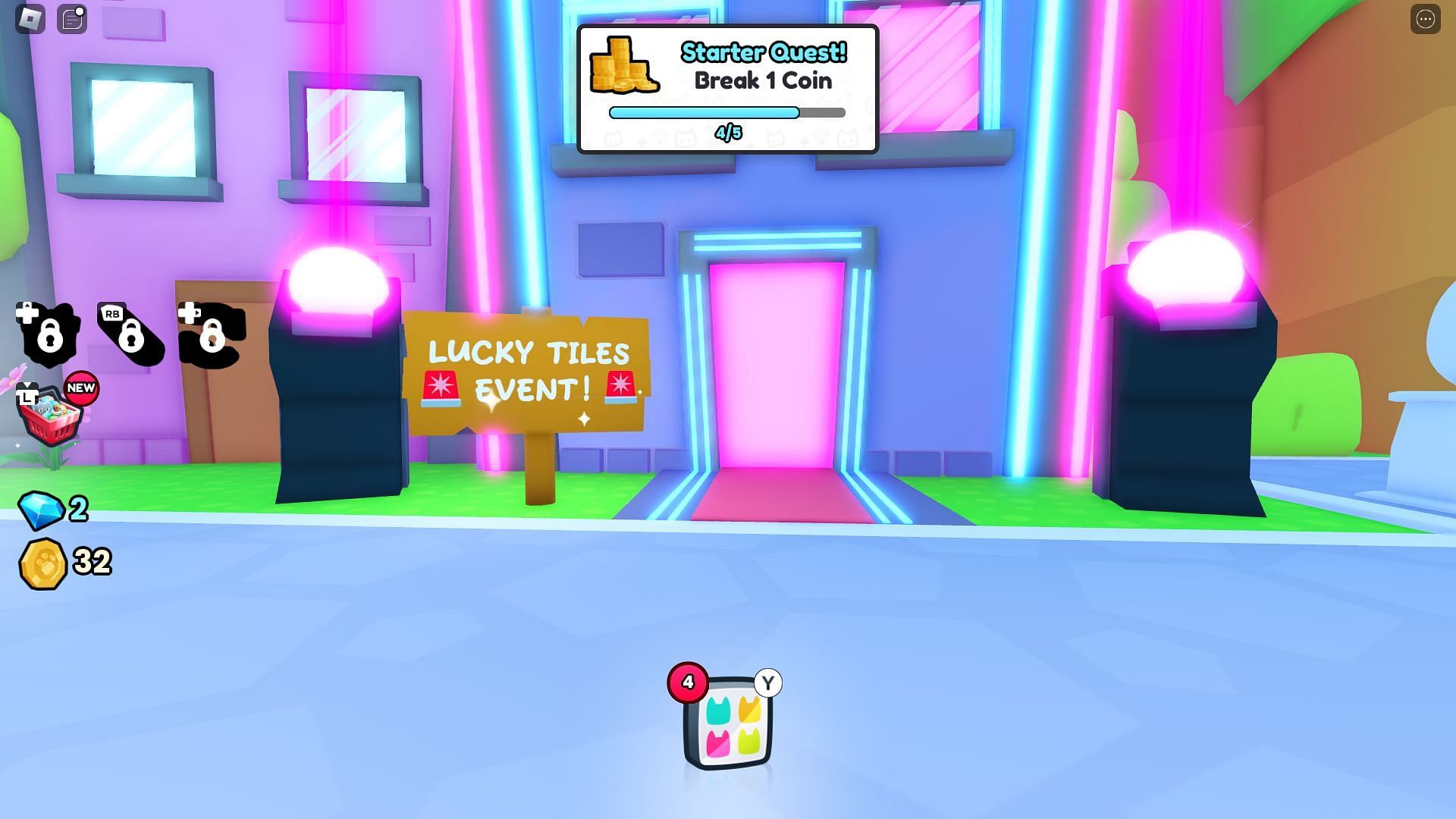 The Lucky Tiles event in Pet Simulator 99 can be started from one of these portals (Image via Roblox)