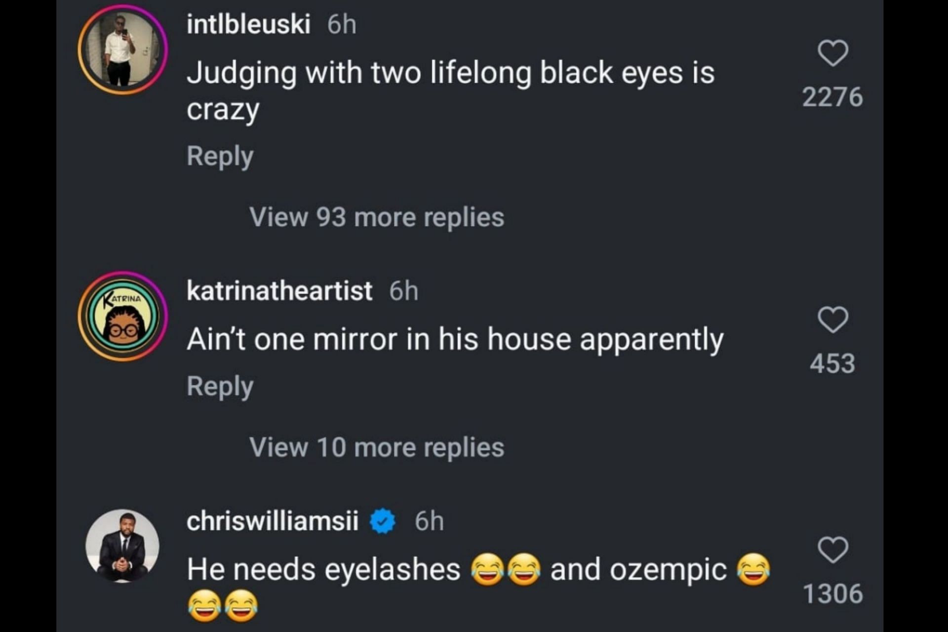 Netizen reacts to the comedian&rsquo;s opinion on Black women wearing fake eyelashes (Image via Instagram)