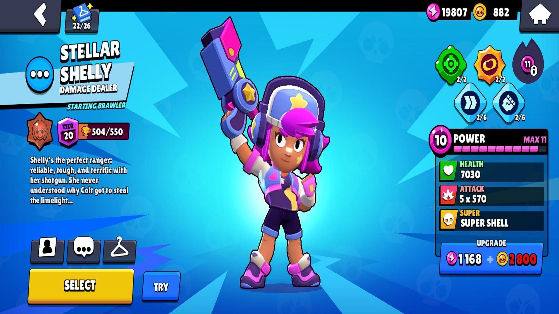 Stellar Shelly in Brawl Stars (Image via Supercell)