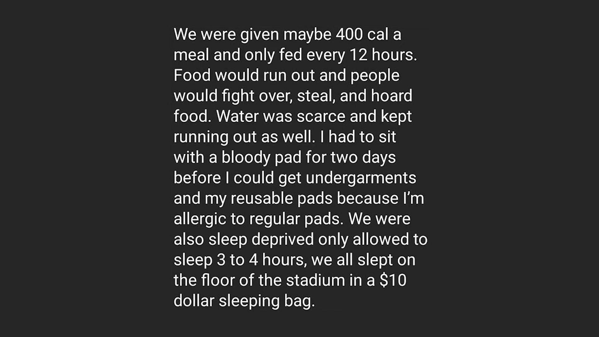 Messages regarding the alleged dearth of basic amenities during the games (Image via Rosanna Pansino/YouTube)