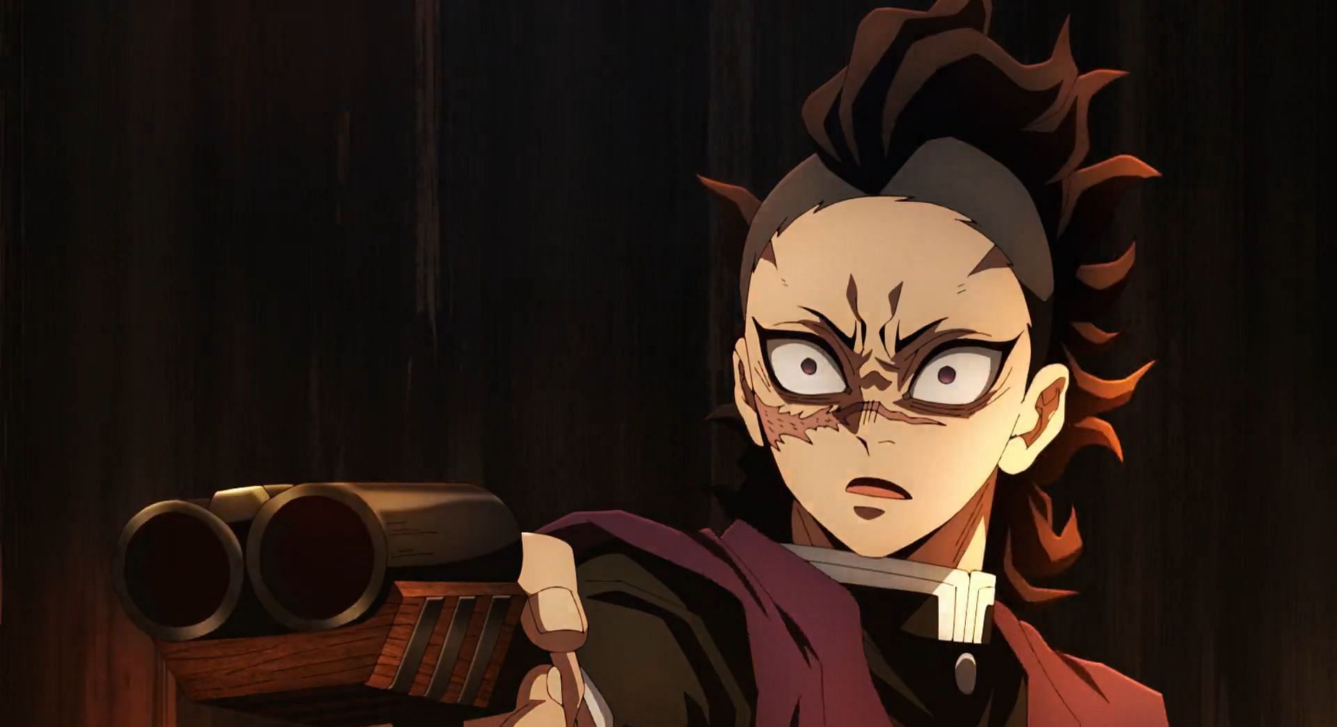 Genya Shinazugawa as seen in Demon Slayer season 4 episode 8 (Image via Ufotable)