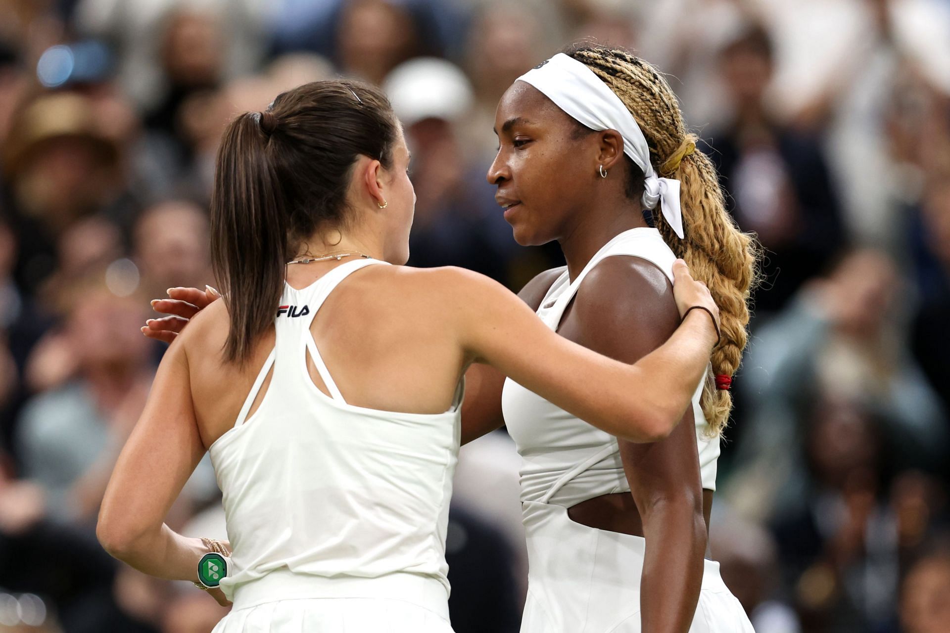 Emma Navarro (L) and Coco Gauff pictured at the 2024 Wimbledon Championships (Image Source: Getty)