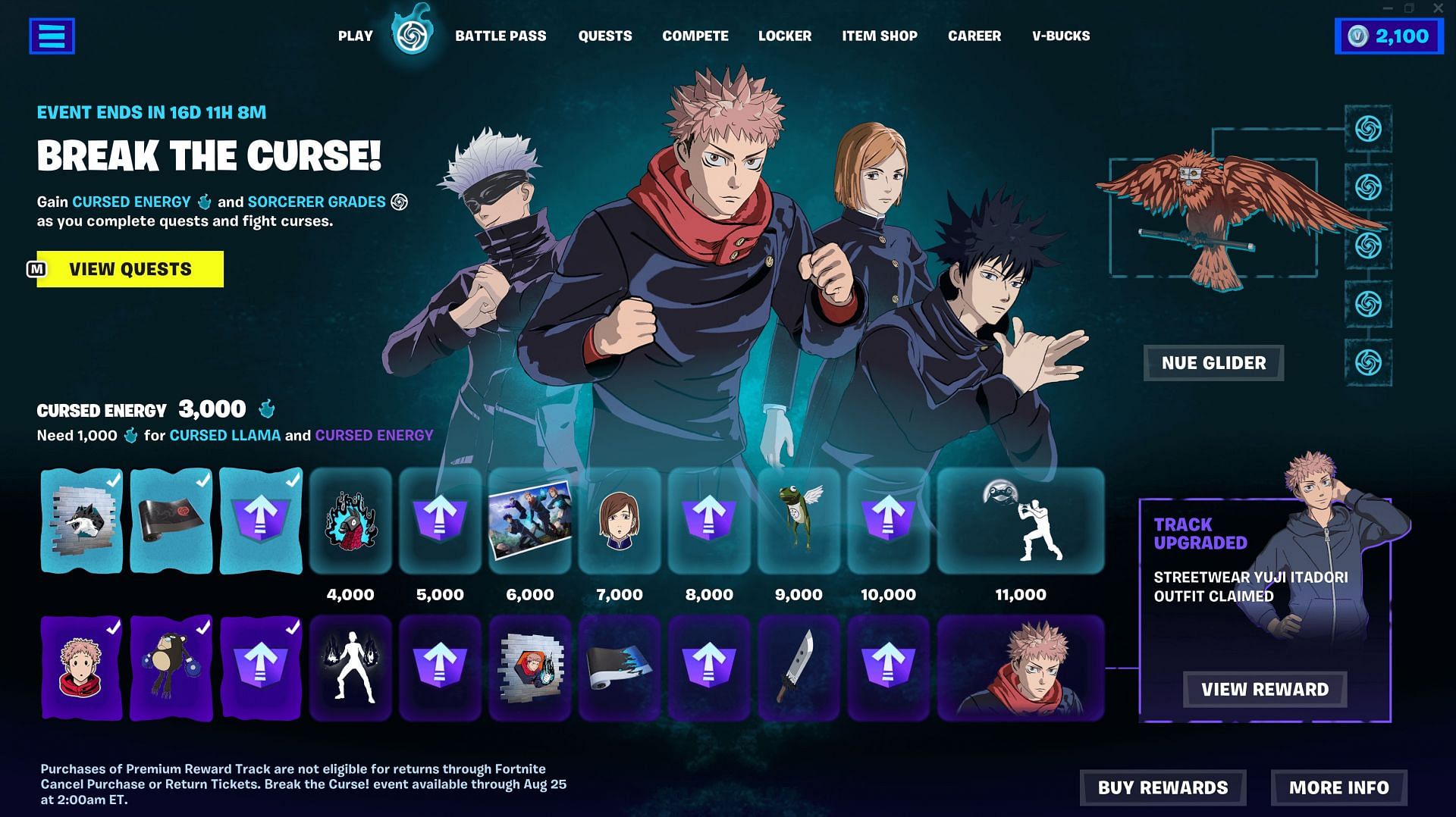 Fortnite x Jujutsu Kaisen collaboration (Image via Epic Games)