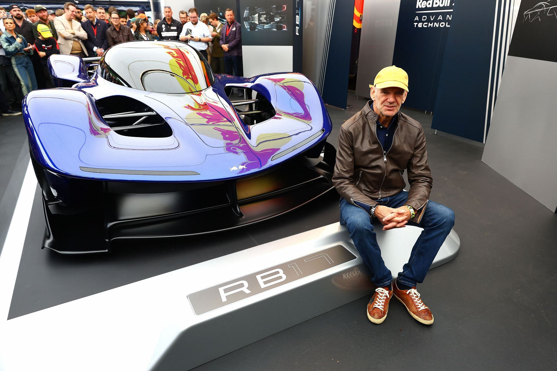 Adrian Newey, the Chief Technical Officer of Oracle Red Bull Racing poses for a photo with the newly unveiled Red Bull RB17 hypercar during Day Two of the Goodwood Festival of Speed at Goodwood on July 12, 2024, in Chichester, England. (Photo by Mark Thompson/Getty Images)