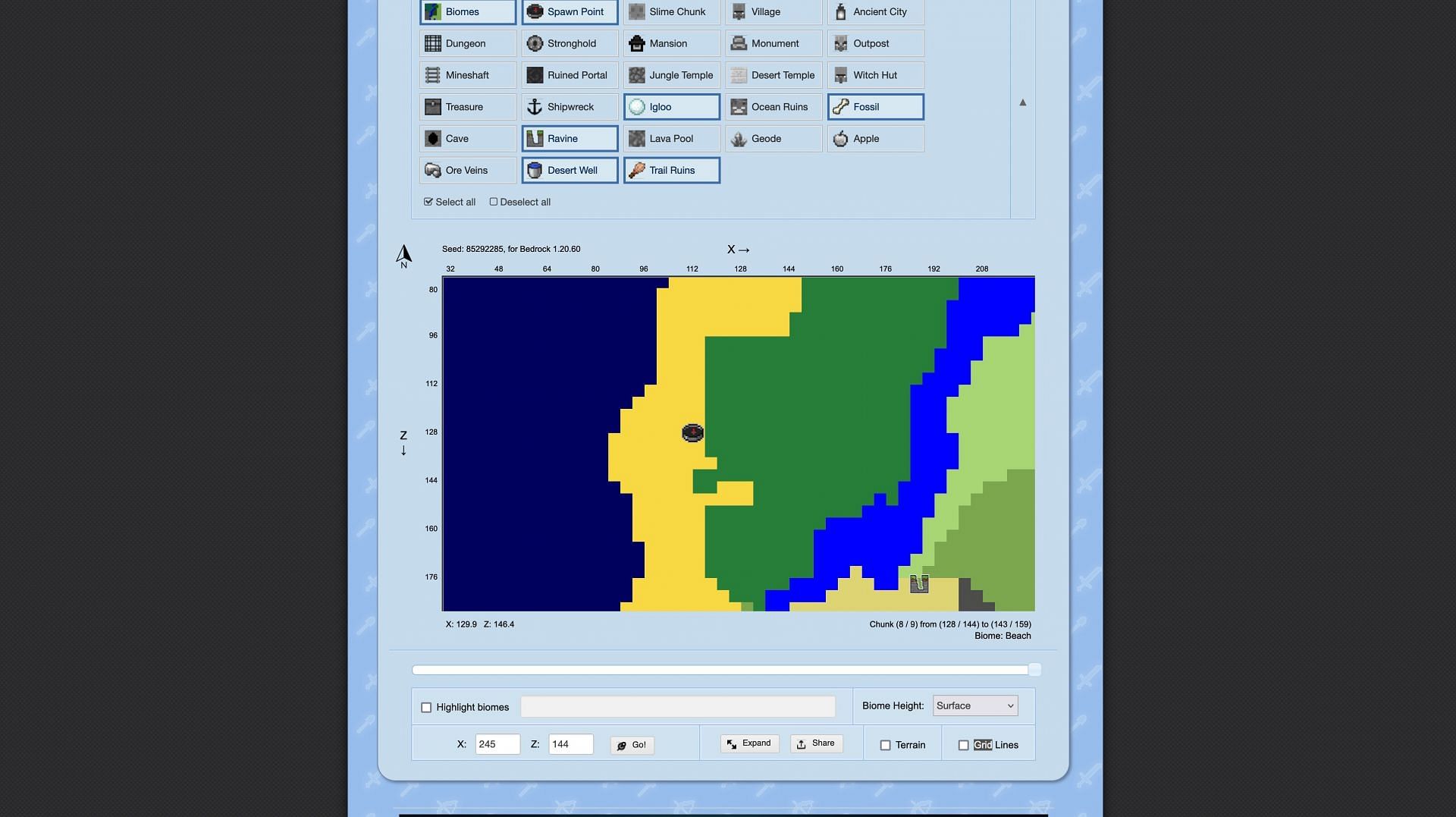 How to find chunk borders in Minecraft Bedrock Edition