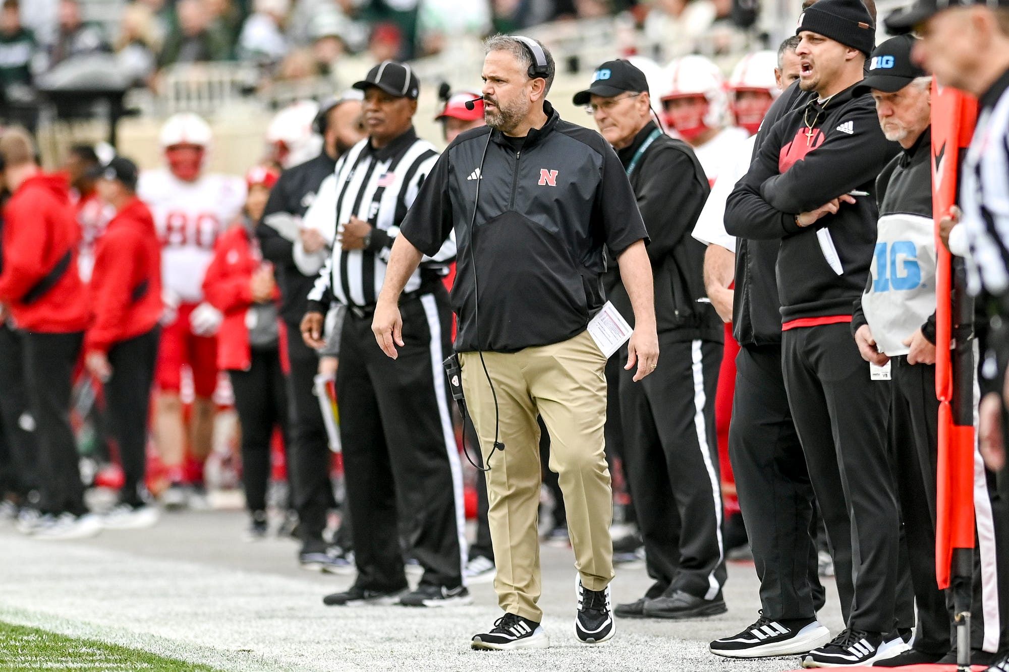 Nebraska&#039;s head coach Matt Rhule looks on from the sideline. [IMAGN]