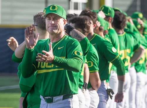 Oregon coach Mark Wasikowski is not losing a particularly high number of players in the transfer portal. (Photo Credit: The Register Guard)