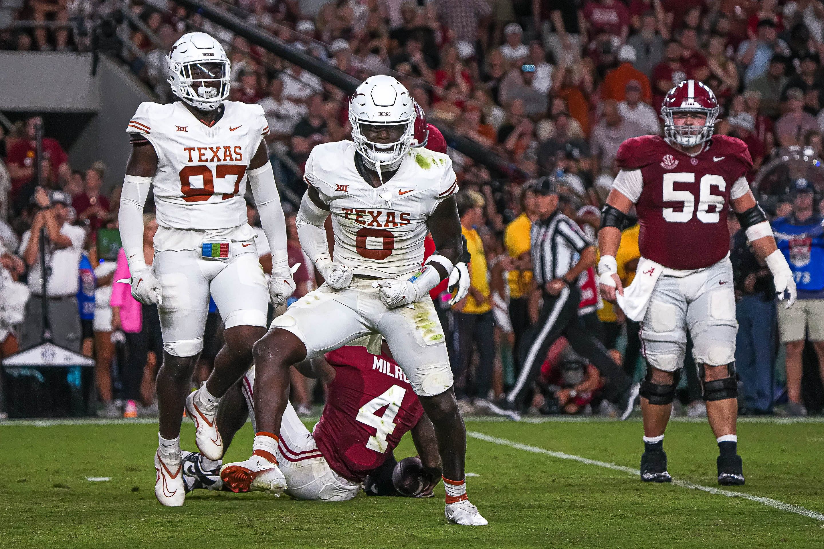 Texas linebacker Anthony Hill leads a robust Longhorn defense. (Photo Credit: Austin American-Statesman)