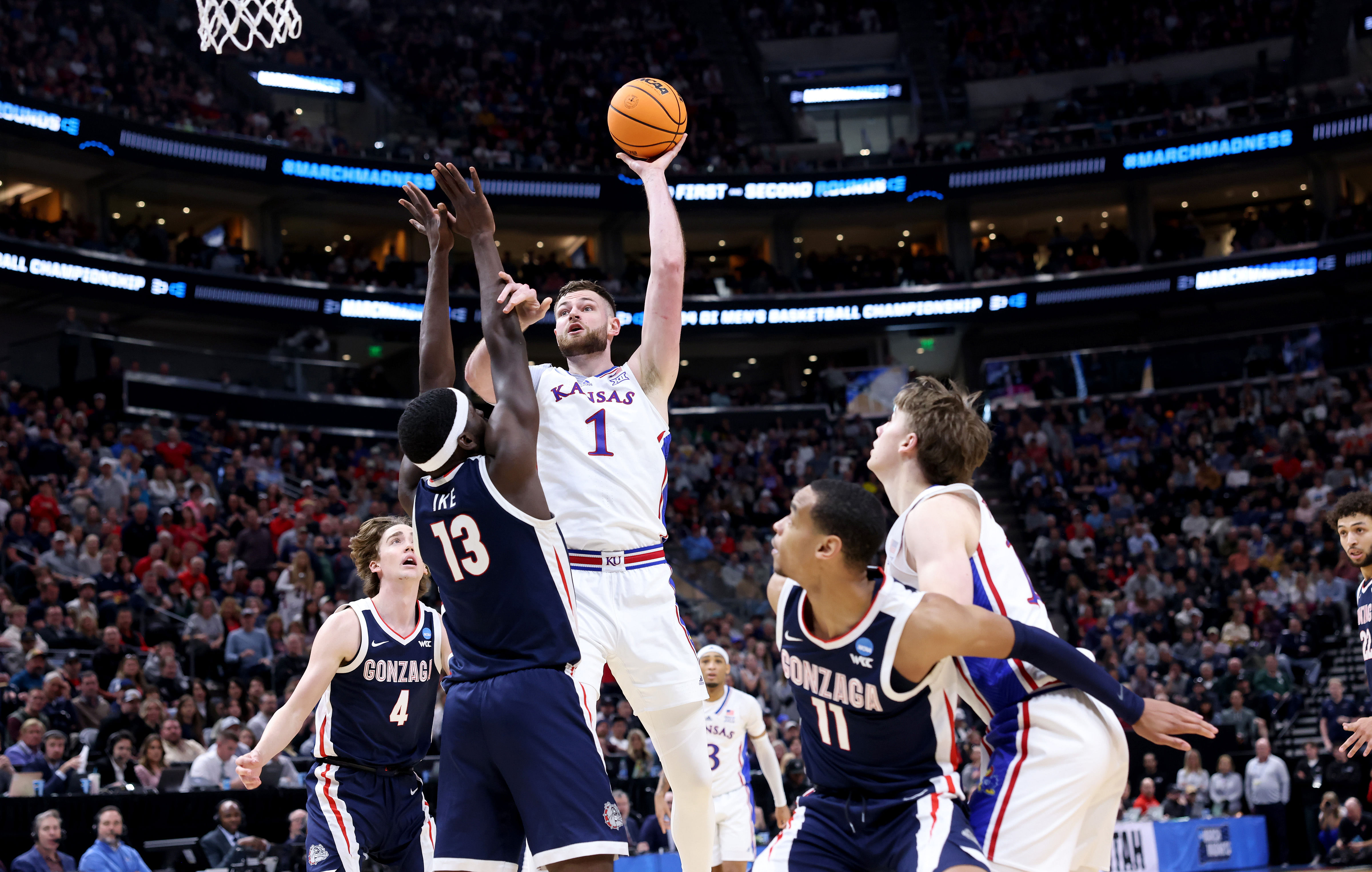 Kansas, led by Hunter Dickinson, will be the Spartans&#039; foe in the Champions Classic on November 12. (Image Source; IMAGN)