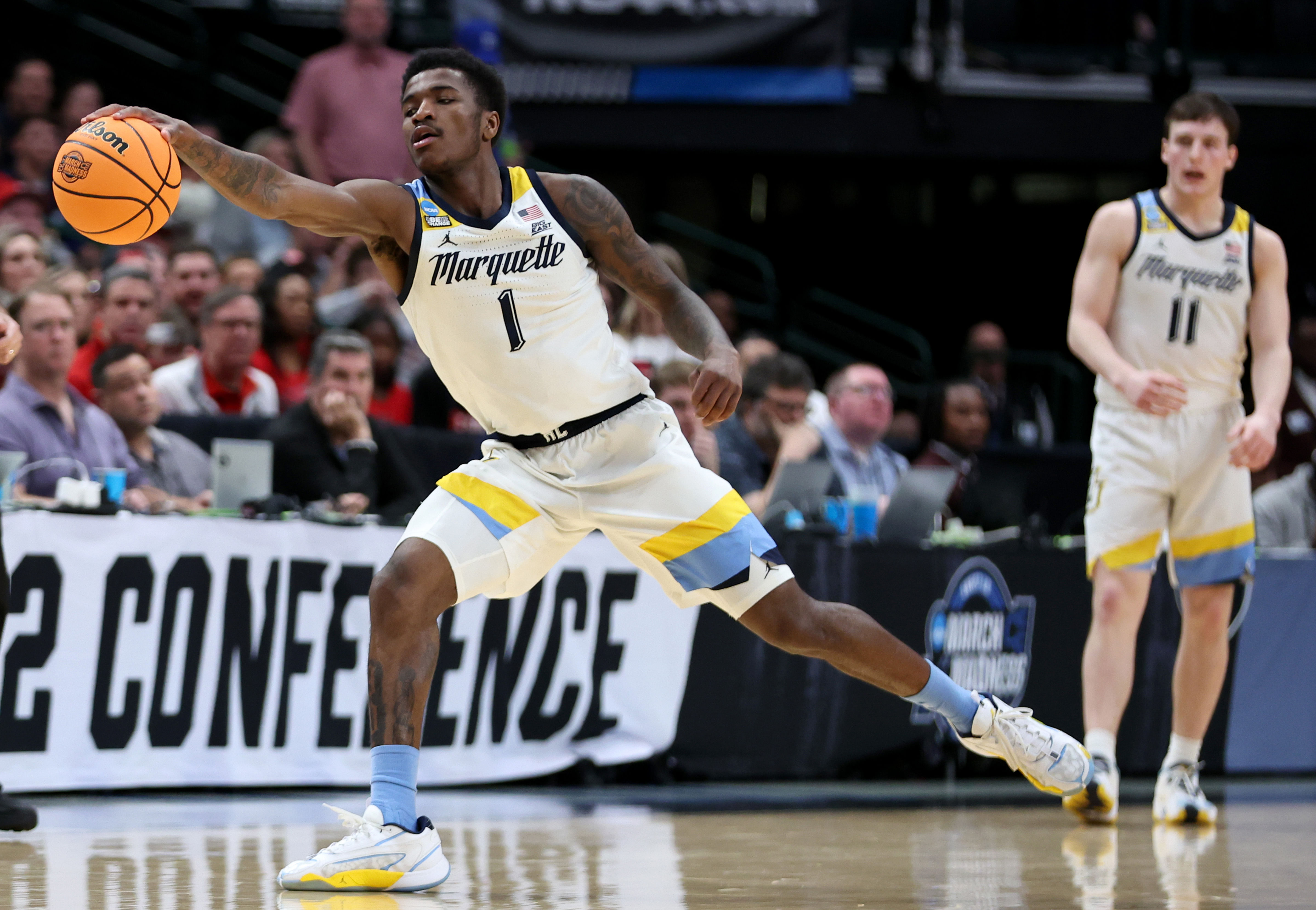 Kam Jones led Marquette&#039;s offense last season, averaging 17.2 points per game. (Image Source: IMAGN)