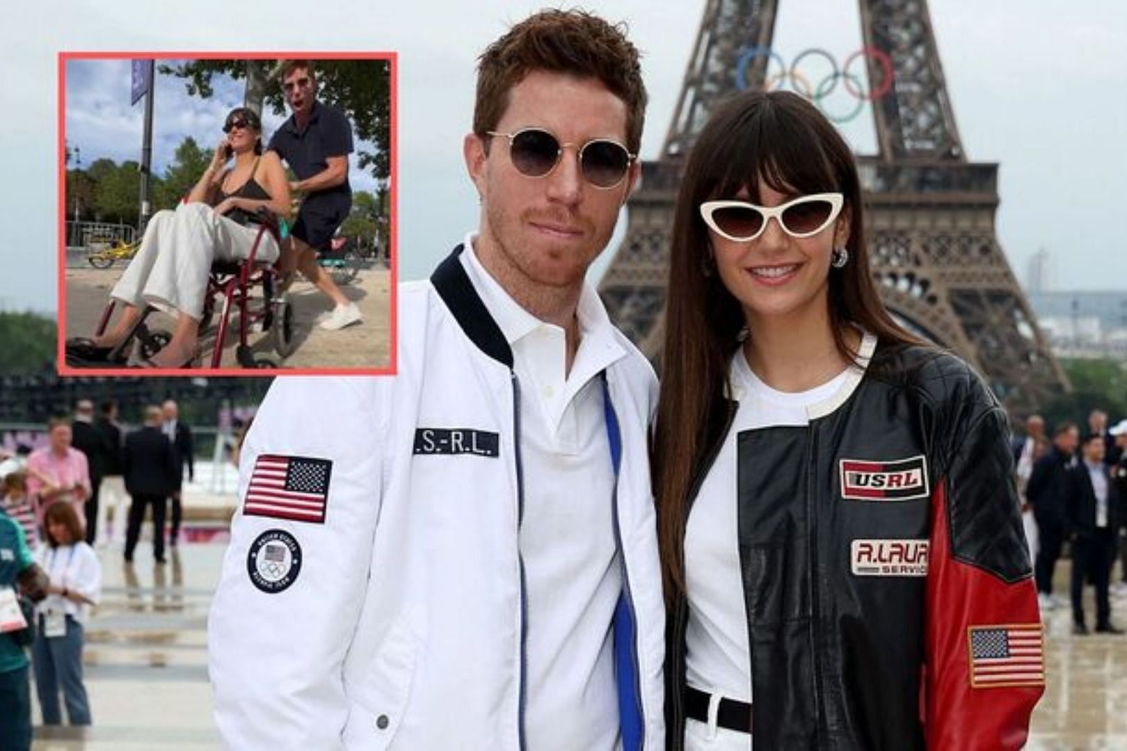 Nina Dobrev and Shaun White at the Paris Olympics: Source- Getty, Screengrab