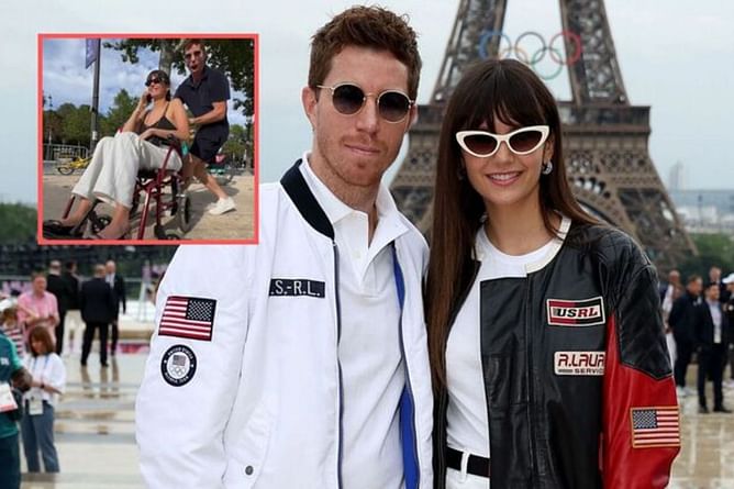 WATCH: Shaun White assists girlfriend Nina Dobrev on a wheelchair after cheering for USA in the Women’s Street skateboarding final