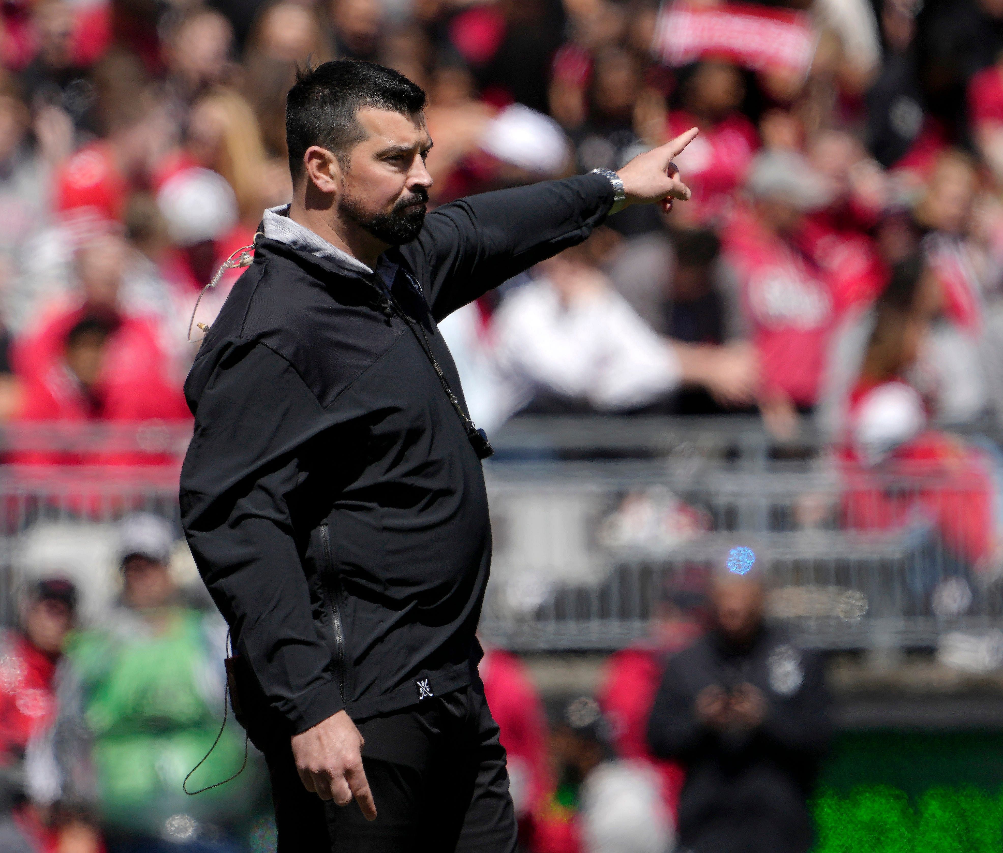 Ohio State Coach Ryan Day had a big recruiting month in June. (Photo Credit: The Columbus Dispatch)