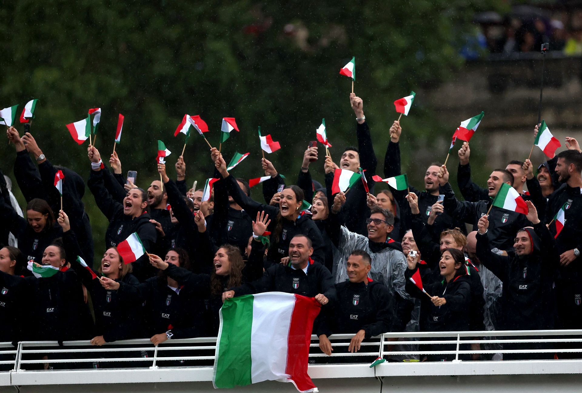 Members of the Italian contingent at the 2024 Olympic Opening Ceremony (Source: Getty)