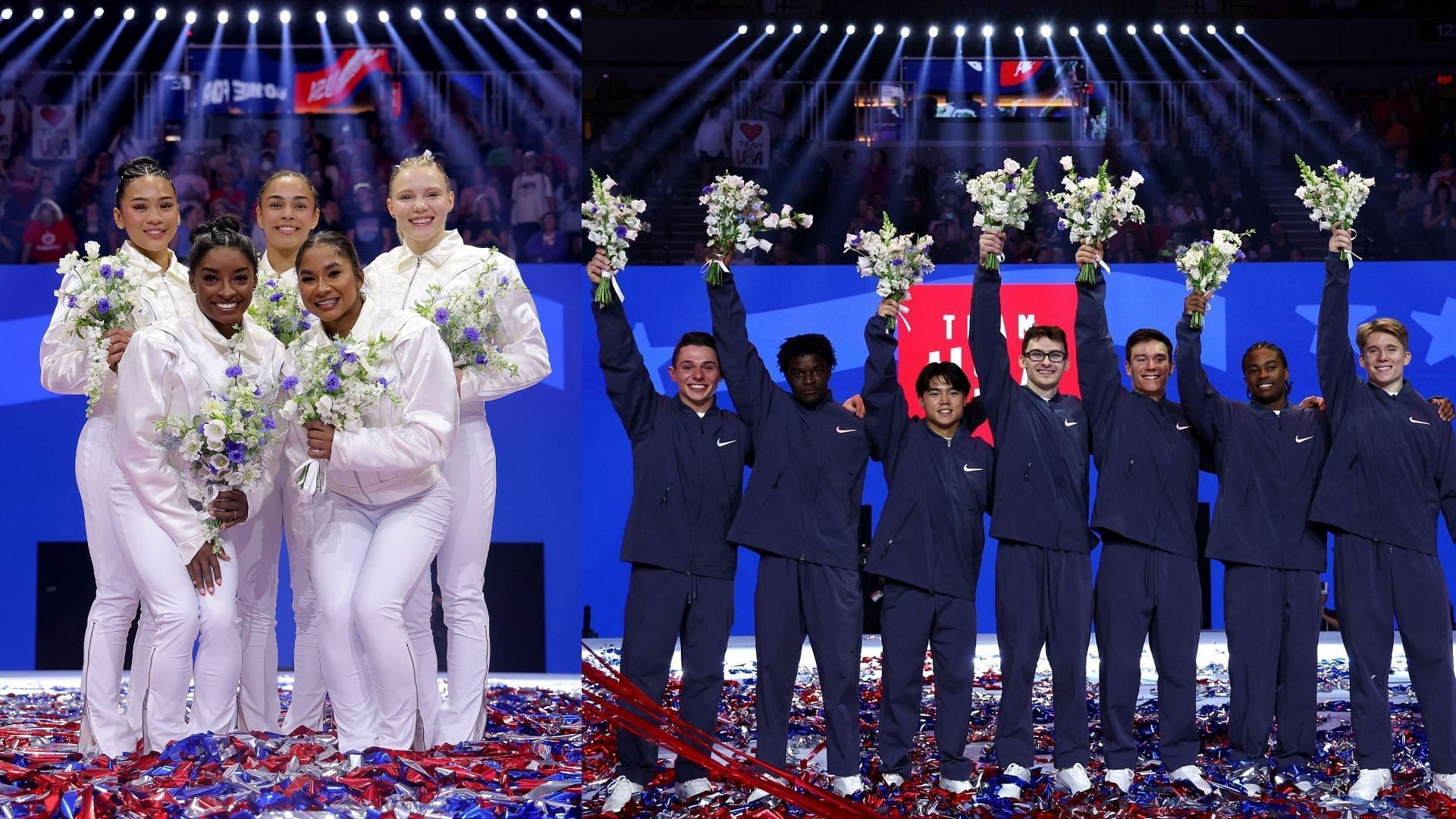 Simone Biles and Team United States Gymnastics for the Paris Olympics 2024 (Images via Getty)