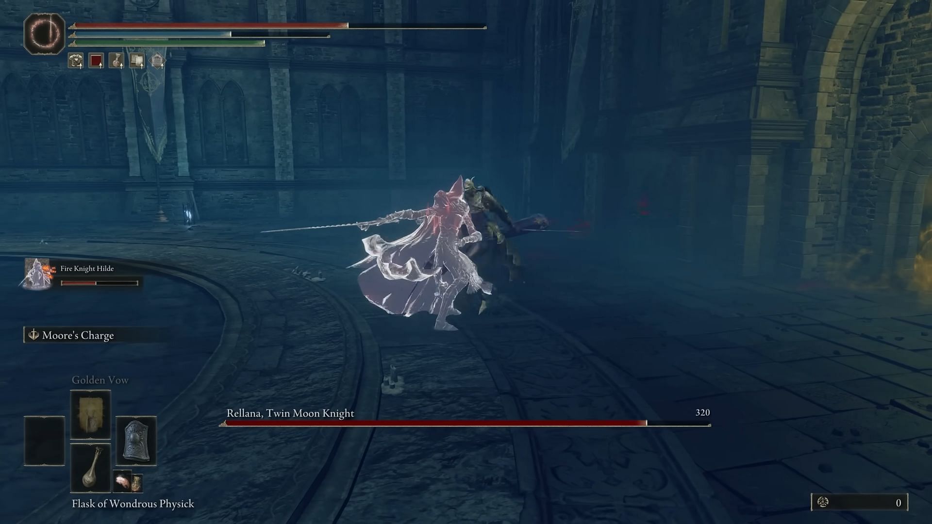 Fire Knight Hilde goes down far too easily (Image via FromSoftware || YouTube/SwanyPlaysGames)