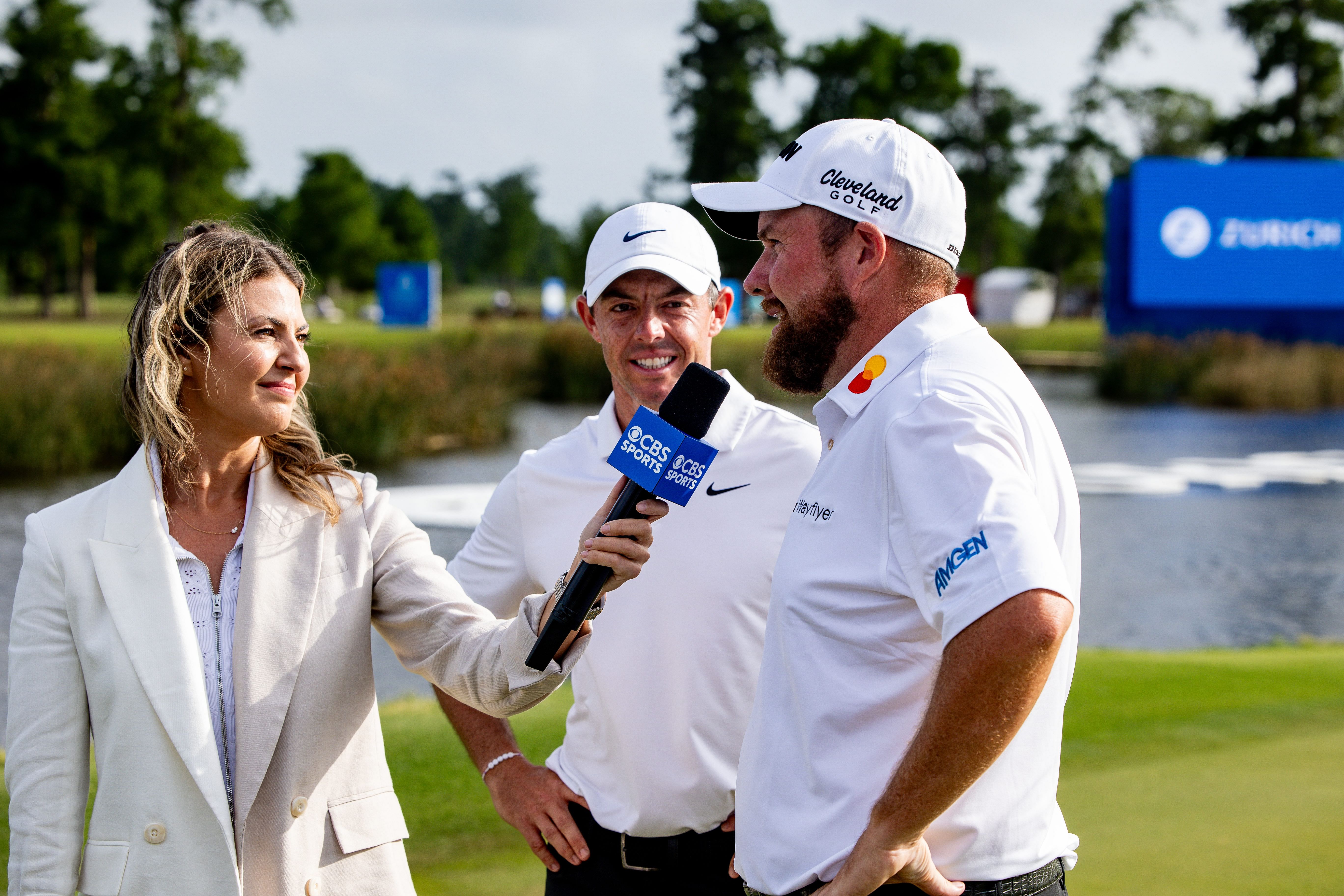 Amanda Balionis interviews Shane Lowry and Rory McIlroy (Image via Imagn)