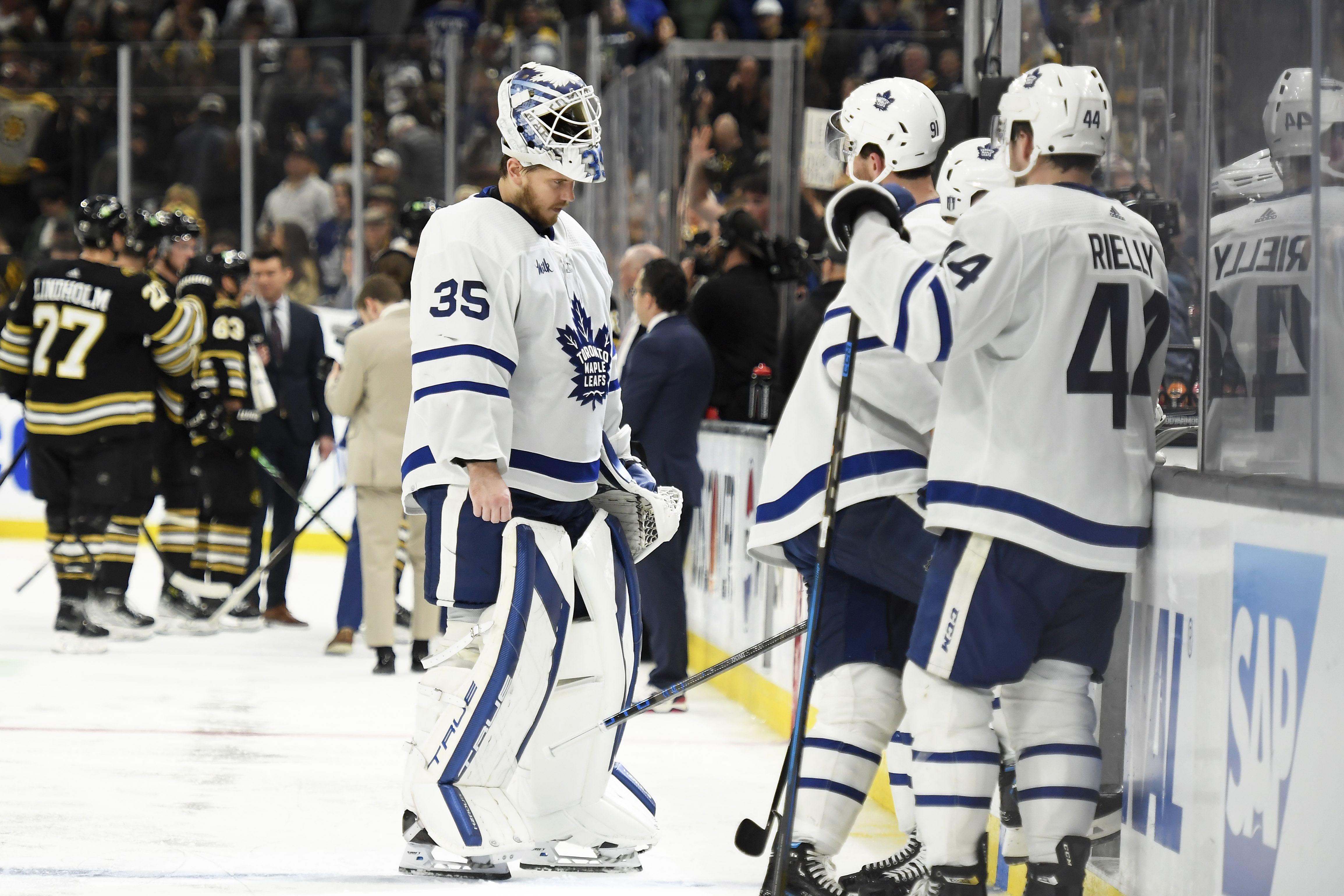 NHL: Stanley Cup Playoffs-Toronto Maple Leafs at Boston Bruins